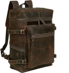 HLC Leather Brown Backpack For Men 17 Inch Genuine Laptop Backpack For Women by HLCLeather