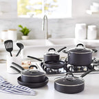 Amazon Basics Hard Anodized Non-Stick 12-Piece Cookware Set, Pans and Utensils - Image 7