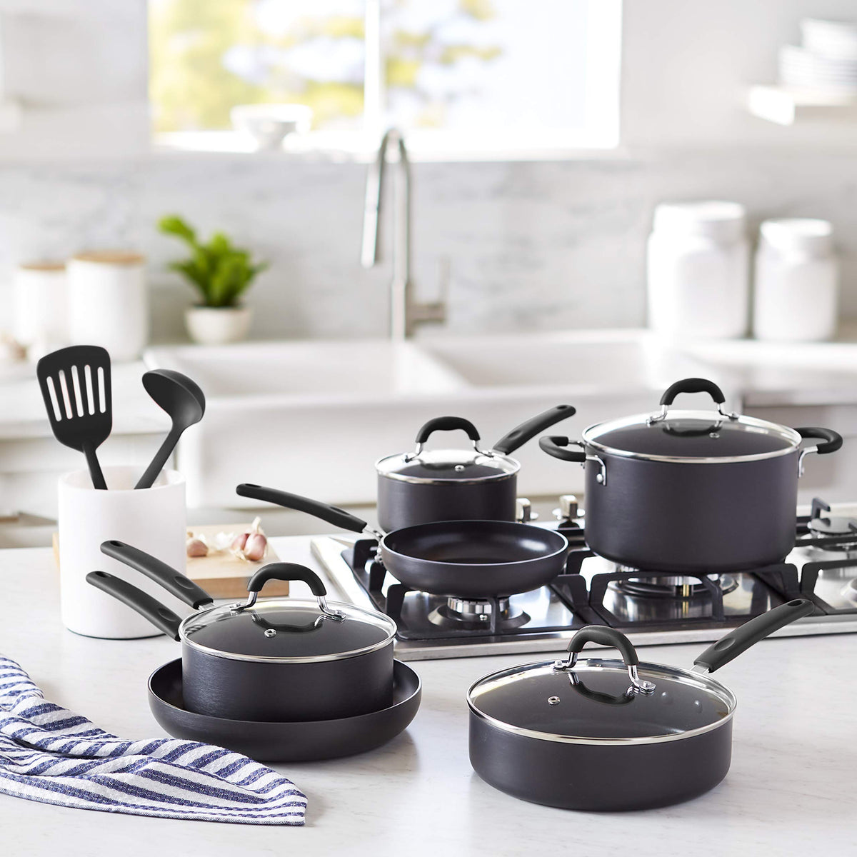 Non Stick Cookware Set (Dark Black)