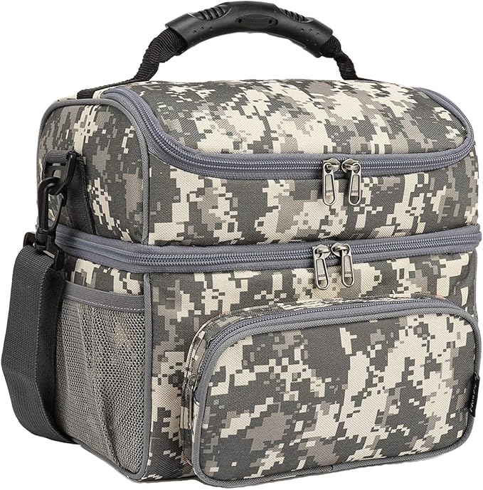 FlowFly Double Layer Cooler Insulated Lunch Bag Adult Lunch Box Large Tote Bag by FlowFly