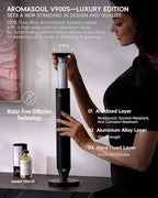 Waterless Scent Diffuser Starter Kit - 1500 Sq Ft Coverage, Alloy Atomization System,Mood Light,Smart Rechargeable Hotel Scent Diffuser, Including 120ml Essential Oil, for Home,Large Room,Spa,Black
