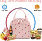 Bluboon Lunch Bag for Women Men Cute Corduroy Lunch Tote Bags Reusable - Image 4