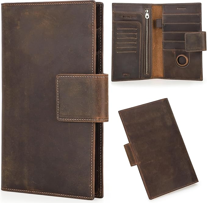 Top Grain Leather Travel Passport Wallet Holder by CataPurusLeatherCrafts