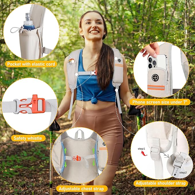 FIORETTO 10L Hiking Backpack for Women Men Mini Packable Backpack Lightweight - Image 2