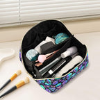 Makeup Organizer Bag, Funny Skulls Travel Makeup Bags Makeup Vanity Case Large Capacity Rhombus Cosmetic Toiletry Bag for Girl Women Ladies