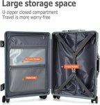 feilario 24in Aluminium Frame PC Hard Shell Spinner Wheels Luggage, Built-In - Image 5