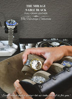 Watch Roll Travel Case Leather – 3 Slot Watch Holder Storage - Image 2