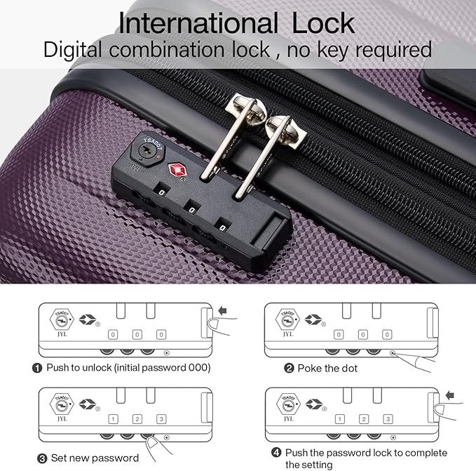 Hanke 24 Inch Expandable Checked Luggage Lightweight PC Hard Case luggage - Image 8