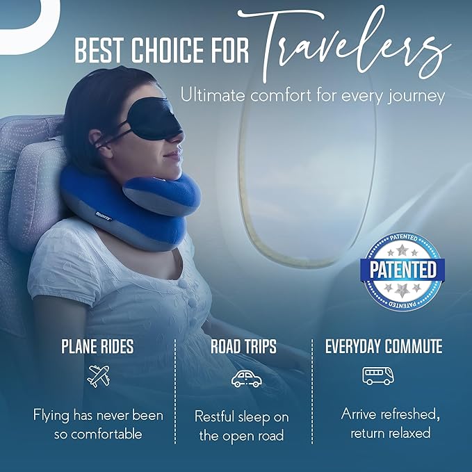 BCOZZY Travel Neck Pillow for Airplane – Patented Double Support for Head - Image 4