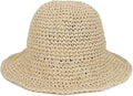 Womens Wide Brim Straw Sun Hat Foldable Floppy Crochet Beach Hat by Voilipex