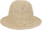 Womens Wide Brim Straw Sun Hat Foldable Floppy Crochet Beach Hat by Voilipex