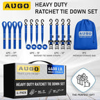 AUGO Heavy Duty Ratchet Straps & Soft Loops – Pack of 4 Extra Strong 1.5” by - Image 4
