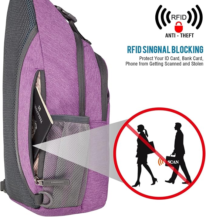G4Free Sling Bag RFID Blocking Sling Backpack Crossbody Chest Bag Daypack - Image 2