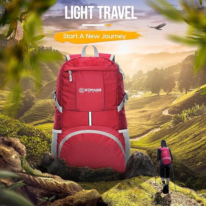ZOMAKE Lightweight Packable Backpack 35L, Light Foldable Backpacks Water - Image 7