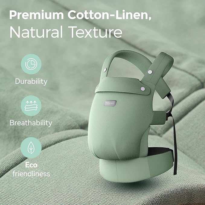 Momcozy Baby Carrier with Natural Cotton Linen, Built to Last, Ergonomic Design - Image 3