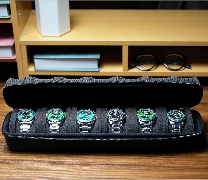 Hard 6 slots watch travel case, watch storage box organizer, 6 slots watch roll - Image 3