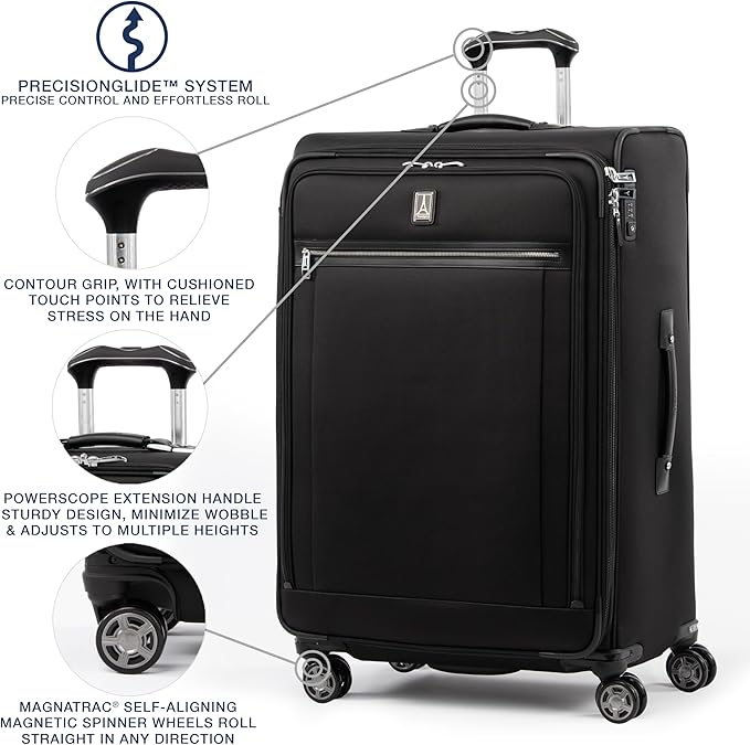 Travelpro Platinum Elite Softside Expandable Checked Luggage, 8 Wheel Spinner - Image 2