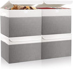Large 22 Quart Linen Fabric Foldable Storage Bin Cube Organizer Basket by Bagnizer