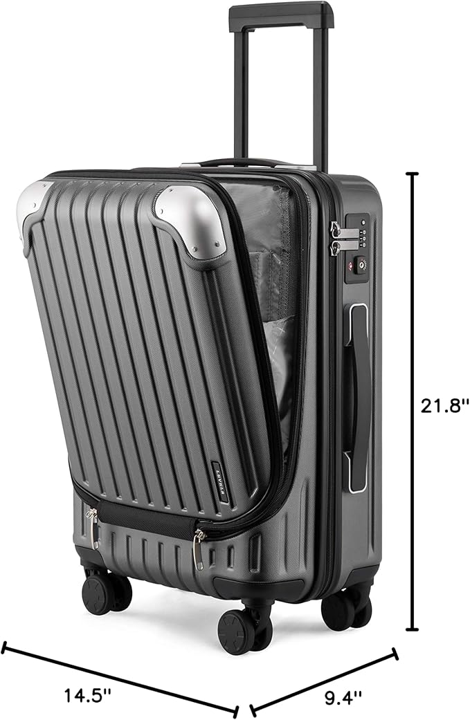 LEVEL8 Grace Carry on Luggage 22x14x9 Airline Approved, 20 Inch Hard Shell - Image 9