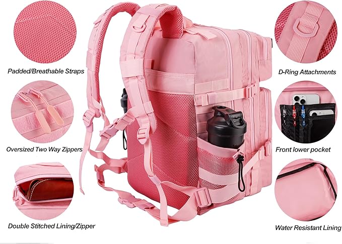 LHI Military Tactical Backpack for Men and Women 45L Army 3 Days Assault Pack - Image 5