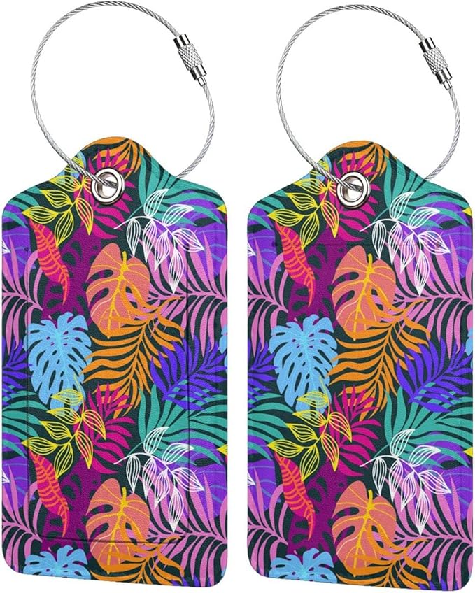 2PC Tropical Leaves Luggage Tags by OUZPGAQ