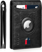 RUNBOX AirTag-Wallet-Mens-Slim-RFID Blocking Wallets Leather by RUNBOX