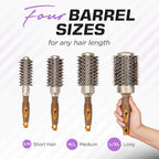Fagaci Professional Large Round Brush with Natural Boar Bristles for Blow Drying, Nano Technology Ceramic+Ionic for Hair Styling, Volumizing and Healthy Hair - 4 Styling Clips Included