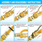 2Pack Ratchet Straps Heavy Duty, 2” 32Ft Tie Down Straps Ratchet, Tie Down - Image 3