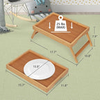 Artmeer Bed Tray Table with Folding Legs, Bamboo Breakfast in Bed - Image 4