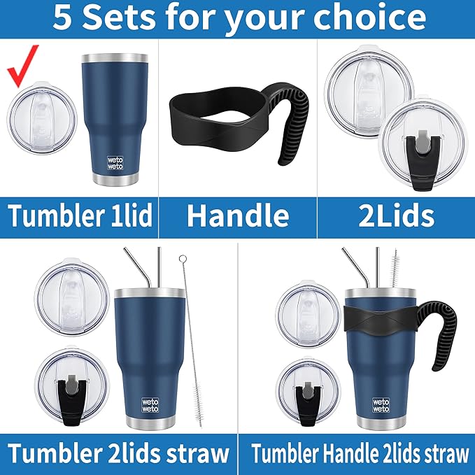 WETOWETO 30oz Tumbler, Stainless Steel Vacuum Insulated Water Coffee Tumbler Cup - Image 2