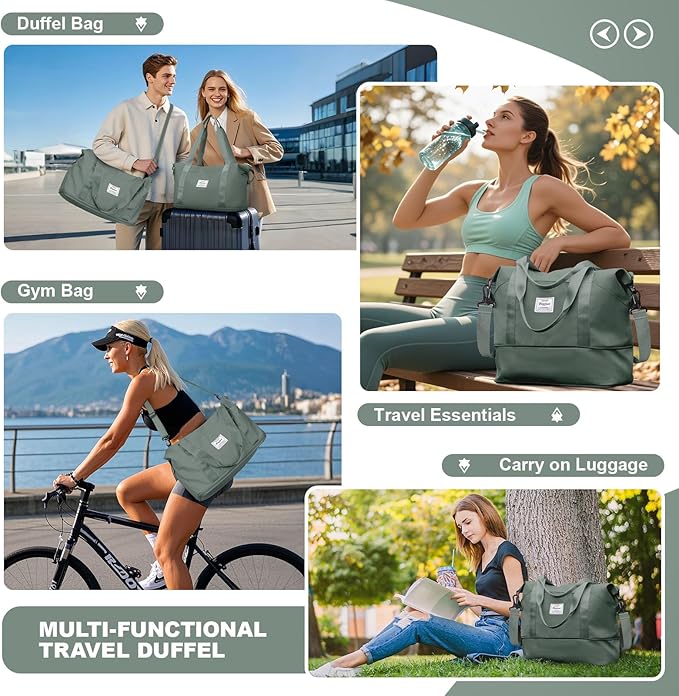 Travel Duffel Bag, Sports Tote Gym Bag, Shoulder Weekender Overnight Bag - Image 7