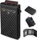 Wallet for Men, with Cash Pocket 2 ID Window 9-13 Cards, Metal Case Smart Slim by Miyozi