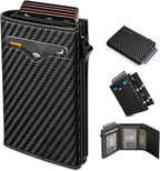 Wallet for Men, with Cash Pocket 2 ID Window 9-13 Cards, Metal Case Smart Slim by Miyozi