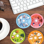 INVODA Weekly Pill Organizer 7 Compartment Rotating Pill Box - Image 9