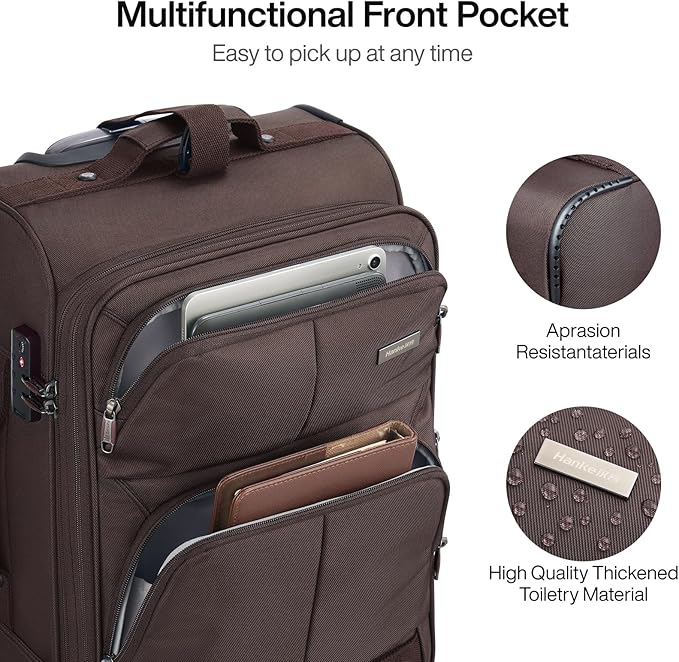 Hanke 20 Inch Softside Expandable Carry On Luggage - Image 5