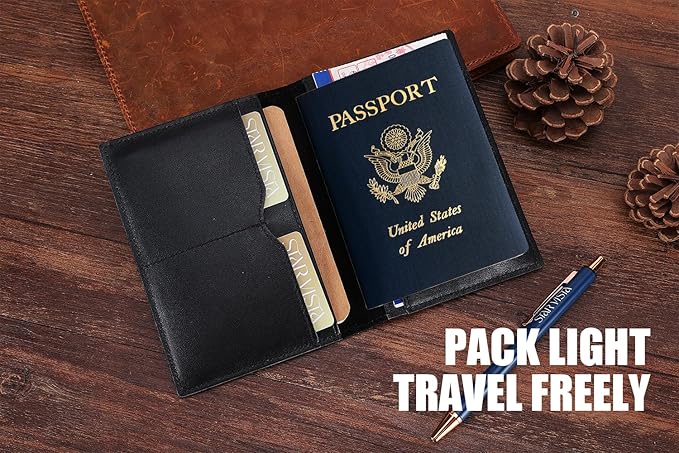 STAR VISTA Albatross Leather Travel Passport Holder, Minimalist Design - Image 5