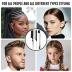 3 Pieces Hair Styling Comb Set Teasing Brush Rat Tail Comb Edge Brush for Edge&Back Brushing, Combing, Slicking Hair for Women (Black)
