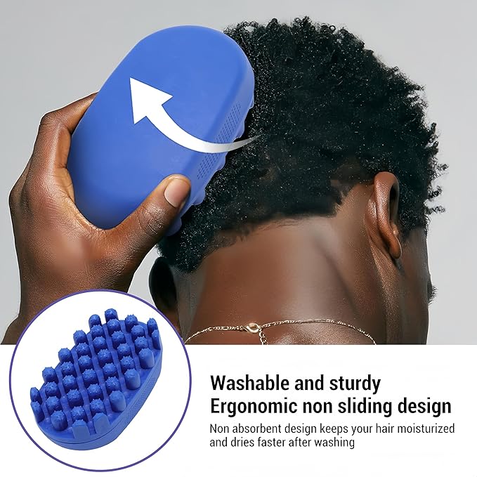 Silicone Curling Hair Brush - Twist King Sponge for Afro Hair, Washable Ergonomic Curl Sponge Styling Tool Wave Brush for Black Men Women Boy Girl All Hair Types
