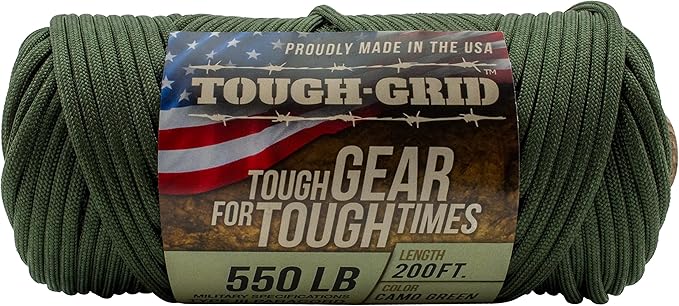 TOUGH-GRID 550 Paracord Rope Nylon Parachute Cord, Made in USA Survival Kit - Image 3