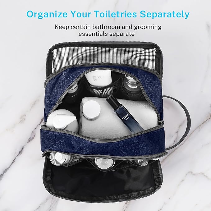 Gonex Travel Toiletry Bag Nylon, Dopp Kit Shaving Bag Toiletry Organizer Deep - Image 4