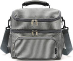 FlowFly Double Layer Cooler Insulated Lunch Bag Adult Lunch Box Large Tote Bag - Image 7