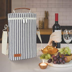 ZORMY 2 Bottle Wine Tote Carrier, Dark Blue, 750 mL Capacity, Polyester Material - Image 7