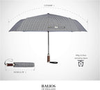 Balios Travel Umbrella Luxurious Golden Hardwood Handle Auto Open & Close - Image 4