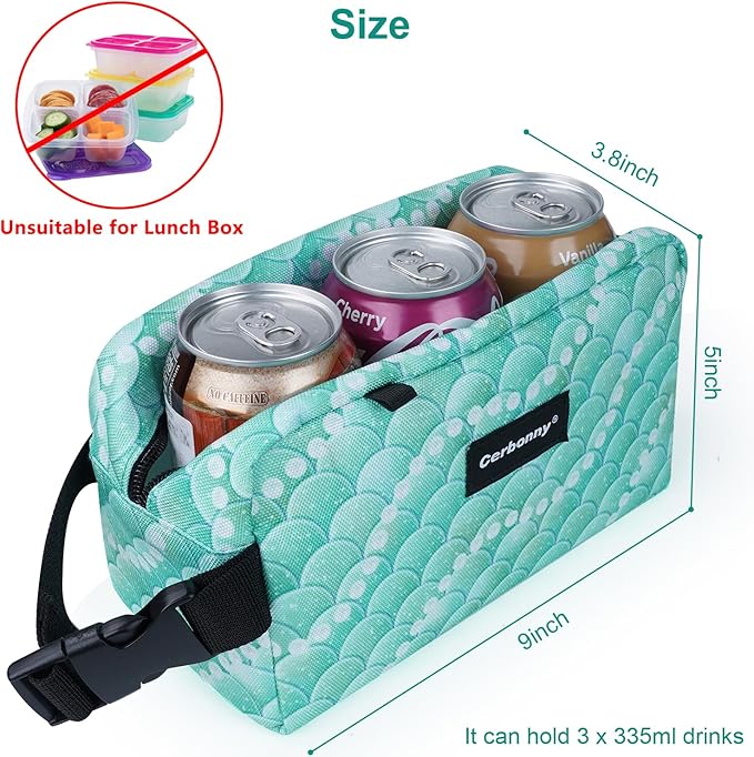 Cerbonny Freezable Kids/Adults Green Fish Theme Lunch Cooler, Suit - Image 2