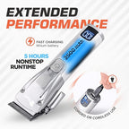Fagaci Professional Hair Clippers & Barber Brush Neck Duster Set, Turbo Power Cordless Hair Clippers for Men, High Carbon Steel Blades, 2 Count