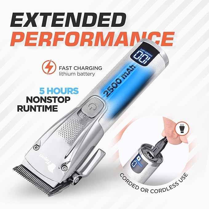 Fagaci Professional Hair Clippers, Hair Scissors & Hair Trimmer Extremely Sharp, Hair Shears, Turbo Power Cordless Hair Clippers & Hair trimmer Set