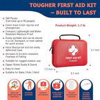 First Aid Kit - 368pcs Waterproof Compact Portable Hard Case - Ideal - Image 2