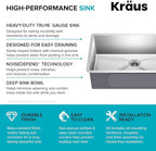 Kraus KHU100-32 Standart PRO 16 Gauge Undermount Single Bowl Stainless Steel - Image 12