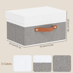 Fabric Storage Boxes with Lids, Linen Foldable Cloth Baskets, Closet Organizer - Image 6