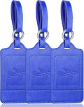 Teskyer Luggage Tags, 3 Pack Premium PU Leather Luggage Tags Privacy Protection by TESKYER